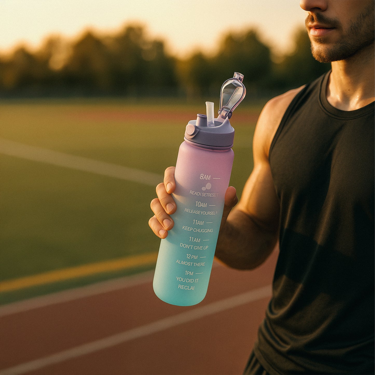 Never Quit - Gradient Water Bottle