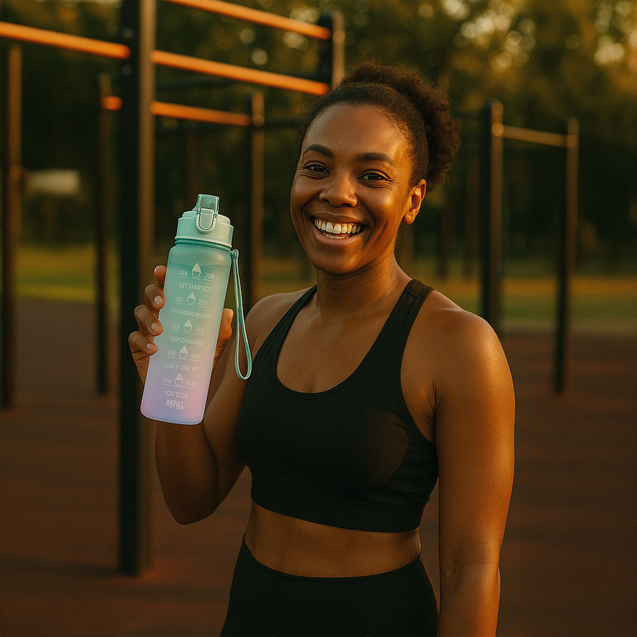 Never Quit - Gradient Water Bottle